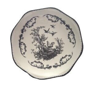 Aux‎ Au Provence Toile Pedestal Bowl Rooster Bird Farmhouse Country